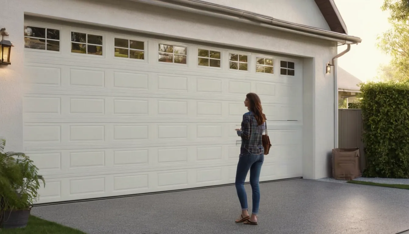 A homeowner checking a garage door from inside a tidy garage in Annapolis
